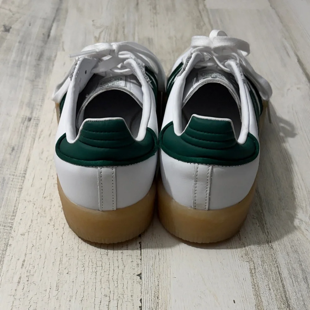 Adidas Samba White and Green Shoes Size 8.5 - Picture 8 of 13